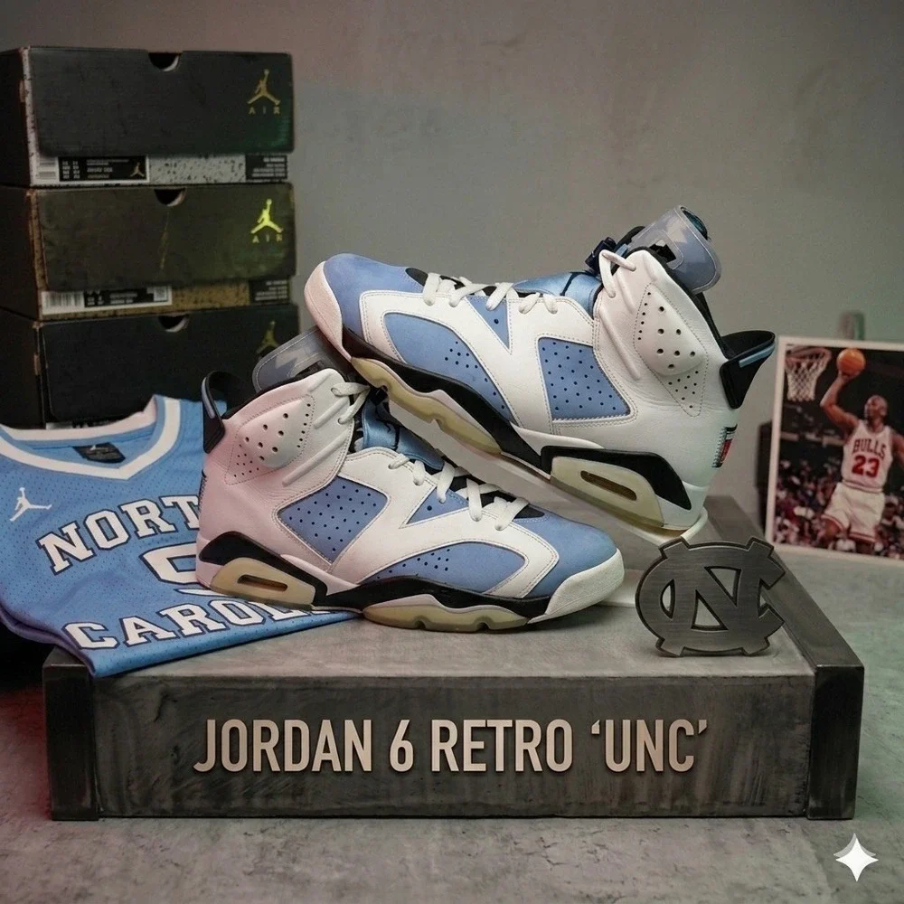 Nike Air Jordan 6 Retro‎ UNC University Blue White CT8529-410 11.5m